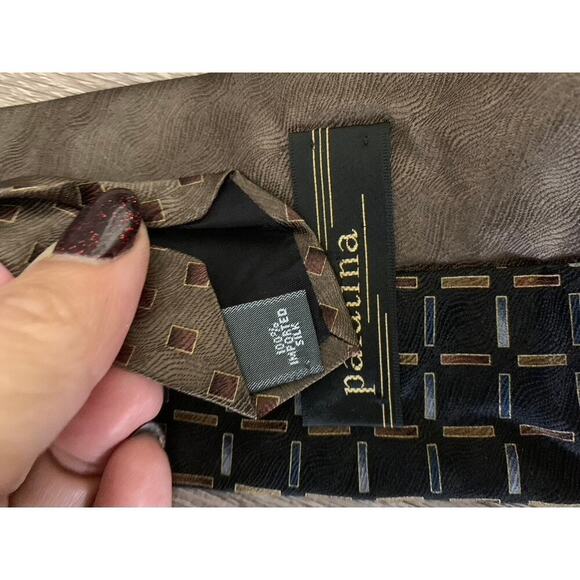 Set of 5 Palatina Vintage Men's Silk Necktie Collection Geometric - Picture 4 of 13